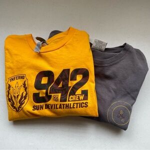 Arizona State - Lot X2 T-shirt Bundle - Men’s Small - Gray & Yellow - 942 Crew